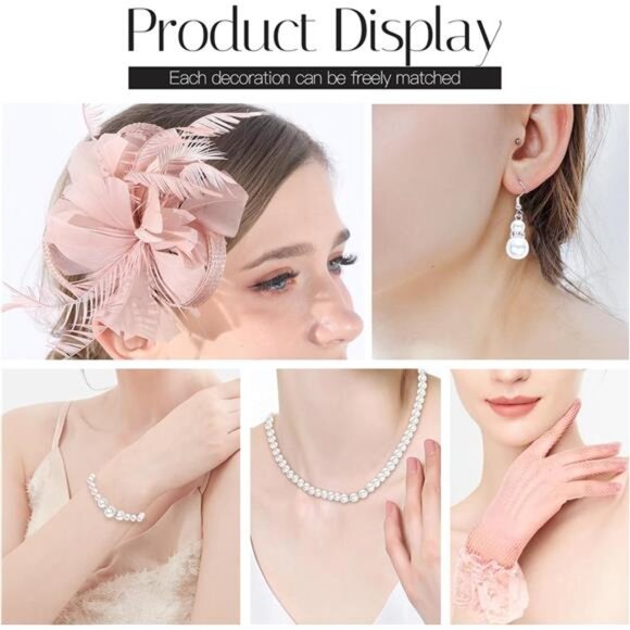 Fascinator Hat for Women Tea Party Derby Hat with Feather Funeral Headpiece - Picture 5 of 7